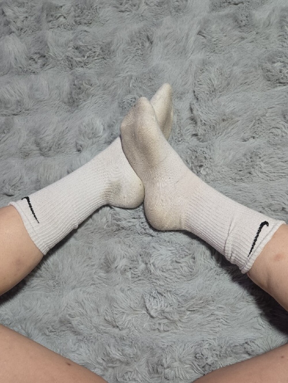 MY Women's Nike Crew Socks with Black Swoosh Socks Worn For Gym